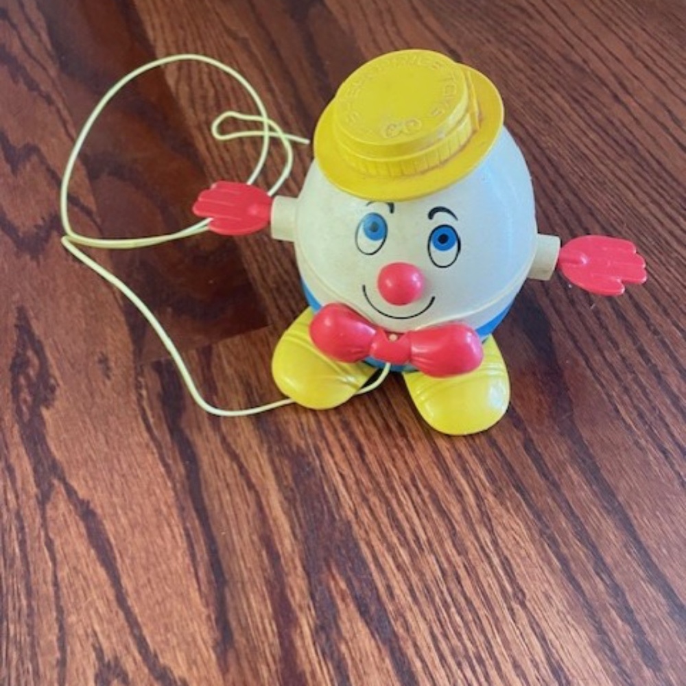 Vintage Fisher Price Humpty Dumpty Pull Toy 736 Working
